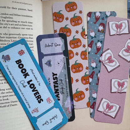 Mystery Bookmark Bundle (5-Pack) | Assorted Designs | Linen Paper Bookmarks