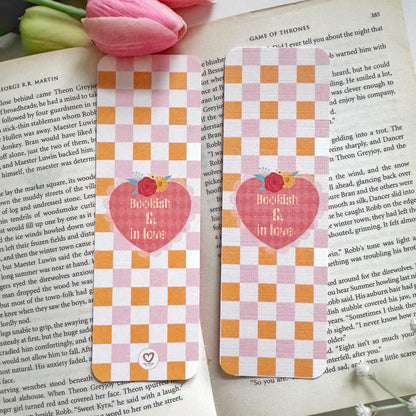 Bookish and in Love : Valentines Bookish Linen Bookmark Double Sided
