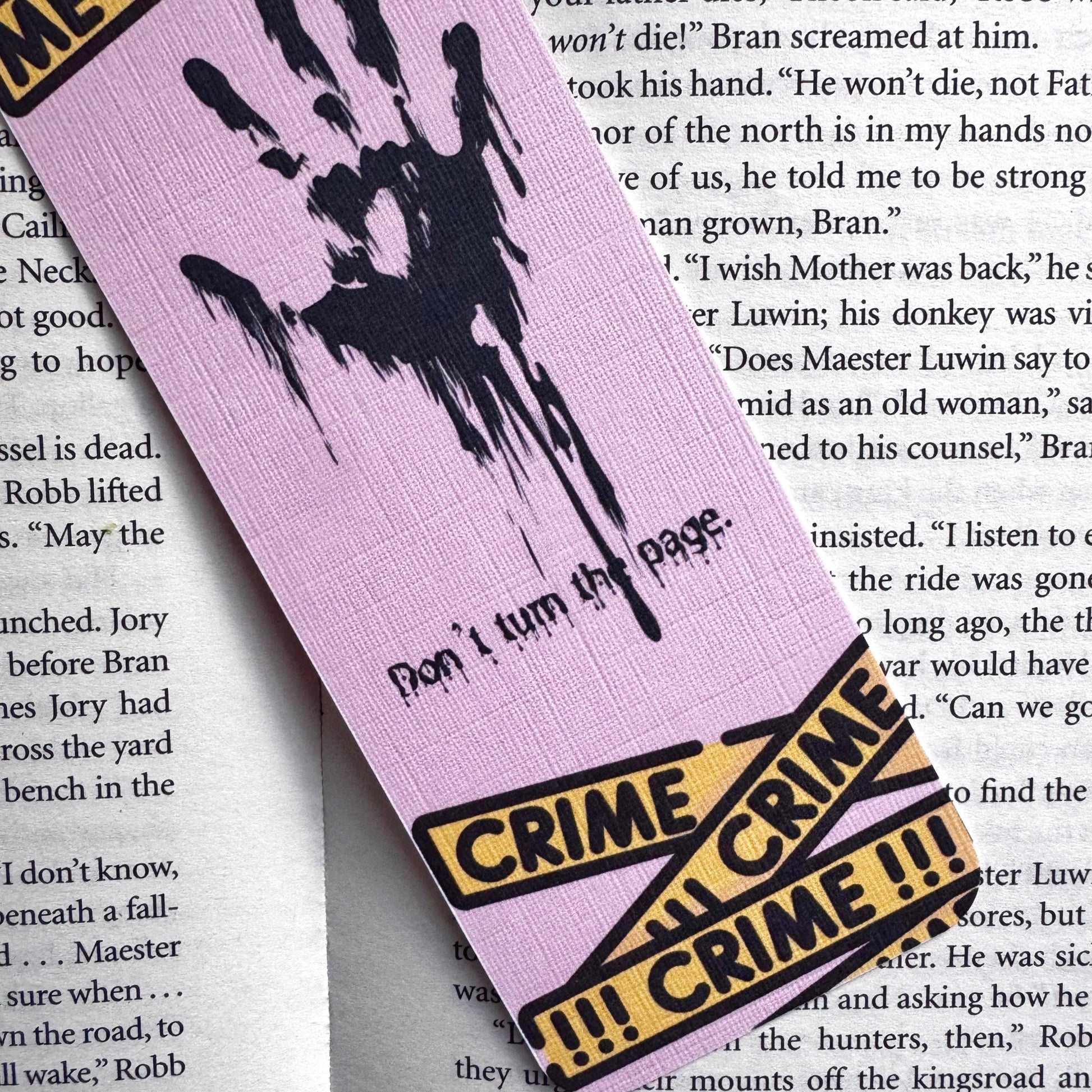 Mystery & Thriller Linen Bookmark – Minimalist Double Sided Bookmark