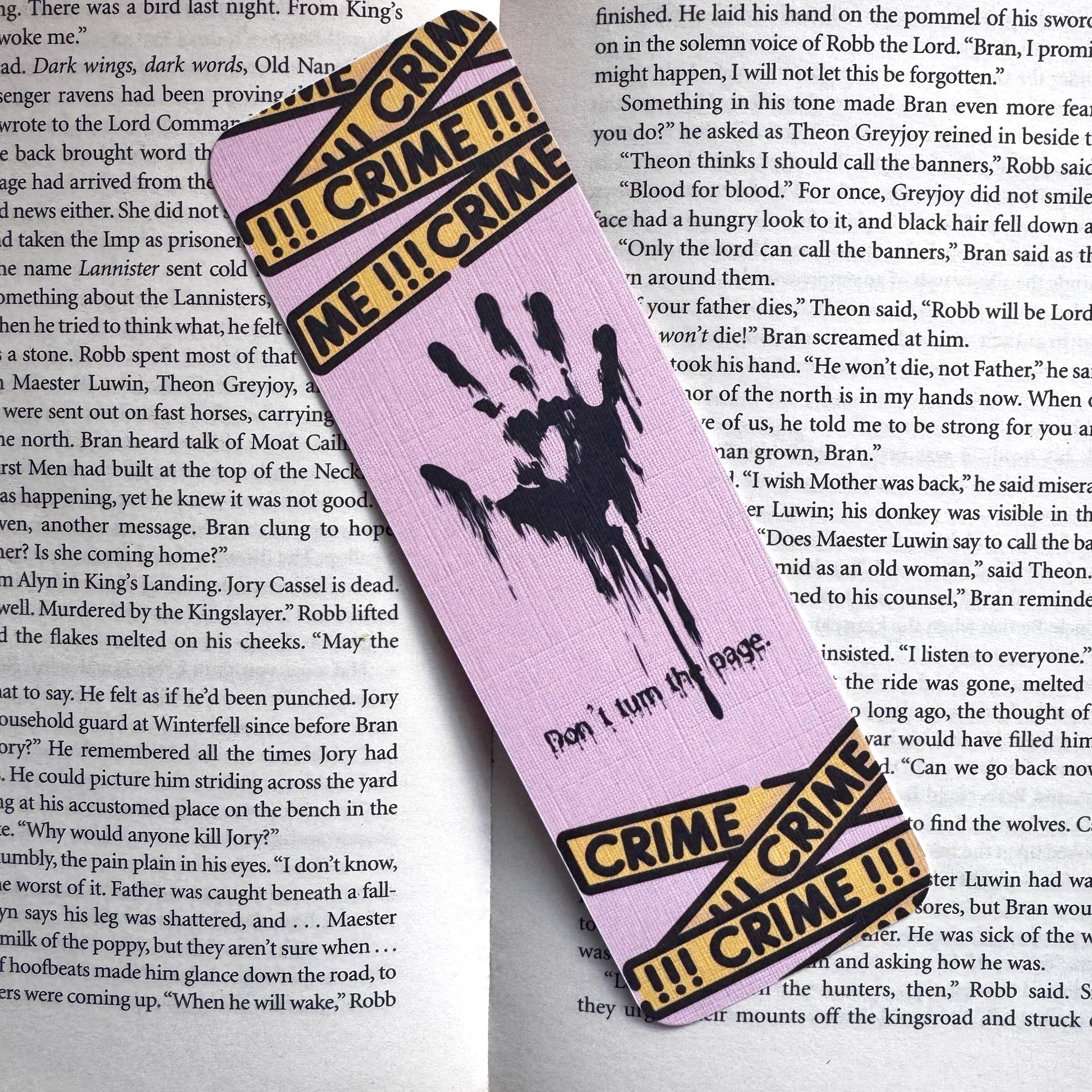 Mystery & Thriller Linen Bookmark – Minimalist Double Sided Bookmark