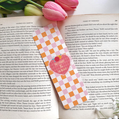 Bookish and in Love : Valentines Bookish Linen Bookmark Double Sided