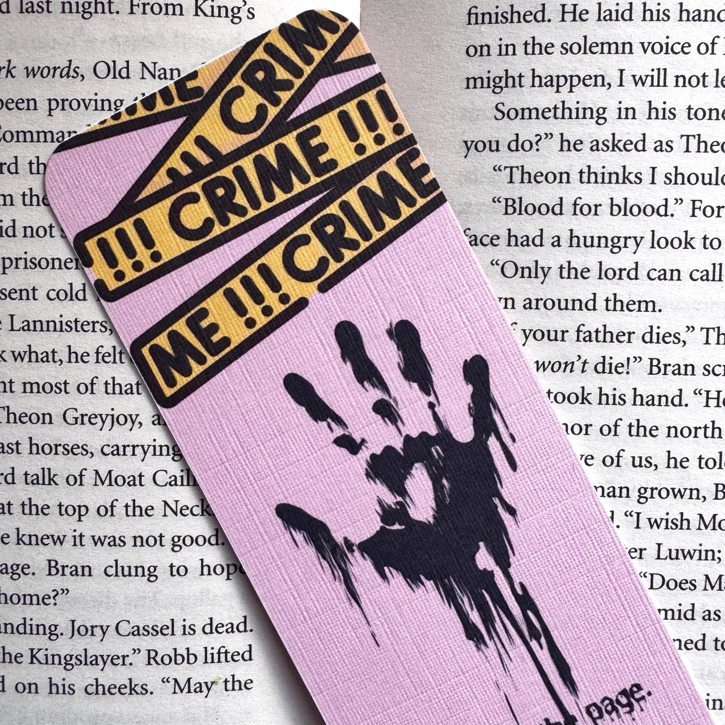 Mystery & Thriller Linen Bookmark – Minimalist Double Sided Bookmark