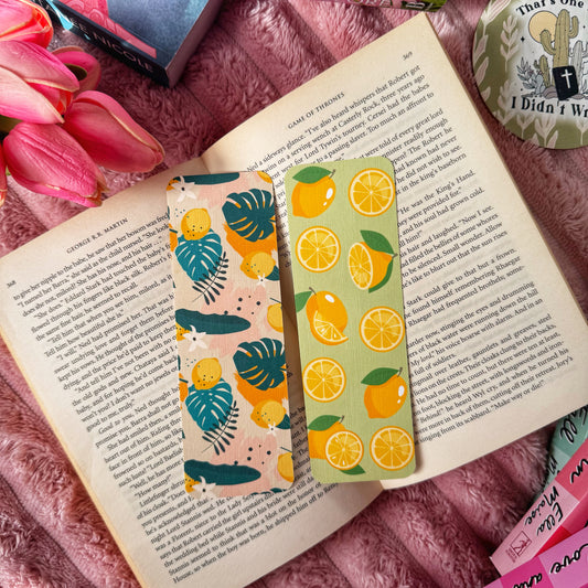 lemon linen bookmark set 2 x 6 inches