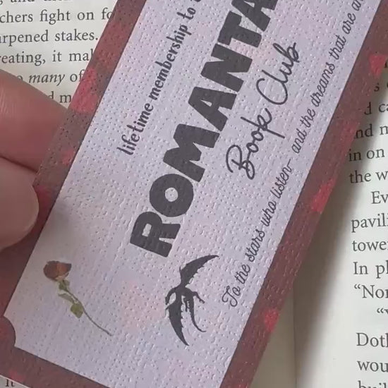 Romantasy Book Club Ticket Bookmark | Fantasy Romance Bookmark | Bookish Bookmark | Dark Romance Book Club | Admit One Bookmark Double Sided