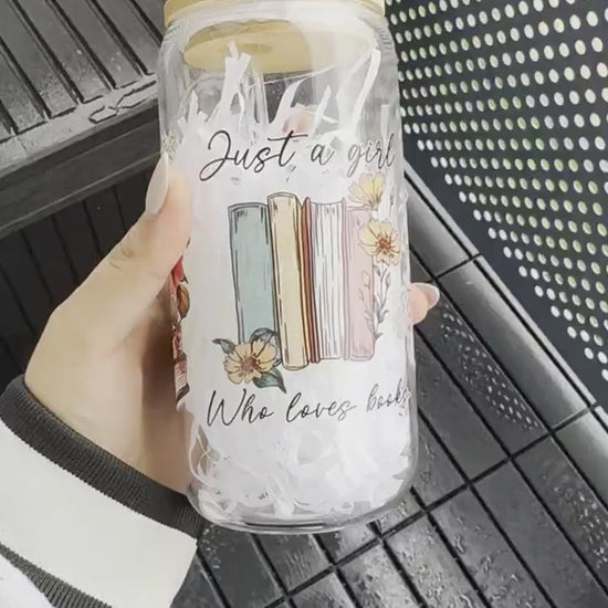 Just a girl who loved book coffee glass