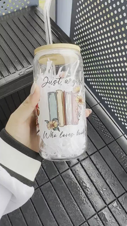 Just a girl who loved book coffee glass