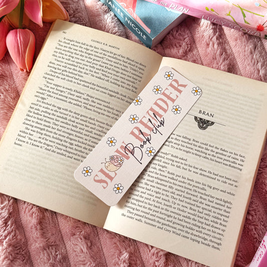 slow reader book club linen bookmark daisy design