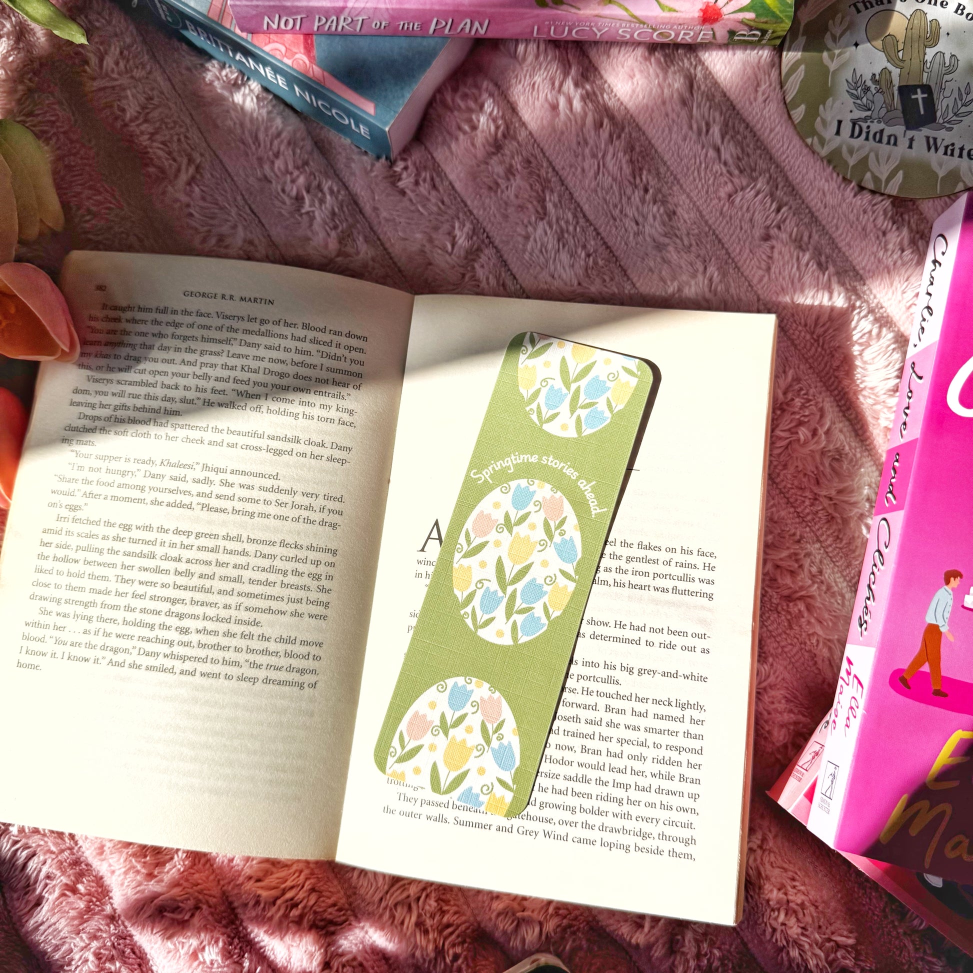 spring reading bookmark tulip theme