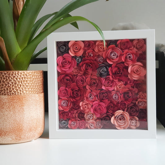 Red Roses Personalised Flower Shadow Box 3D Frames | Rose Box | Rose Frame - Handyexpression